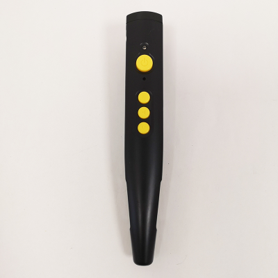 A black RNIB PenFriend 3 with yellow tactile buttons