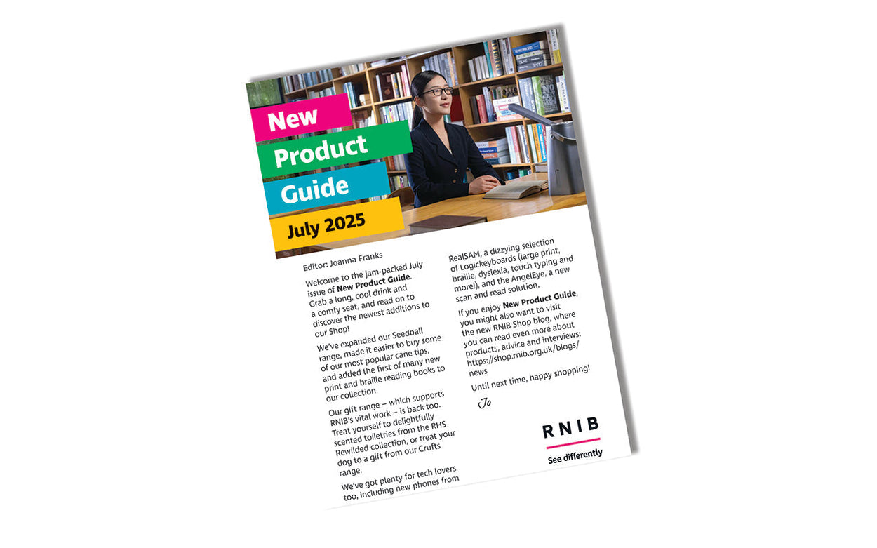Front cover of July 2025's New Product Guide in large print