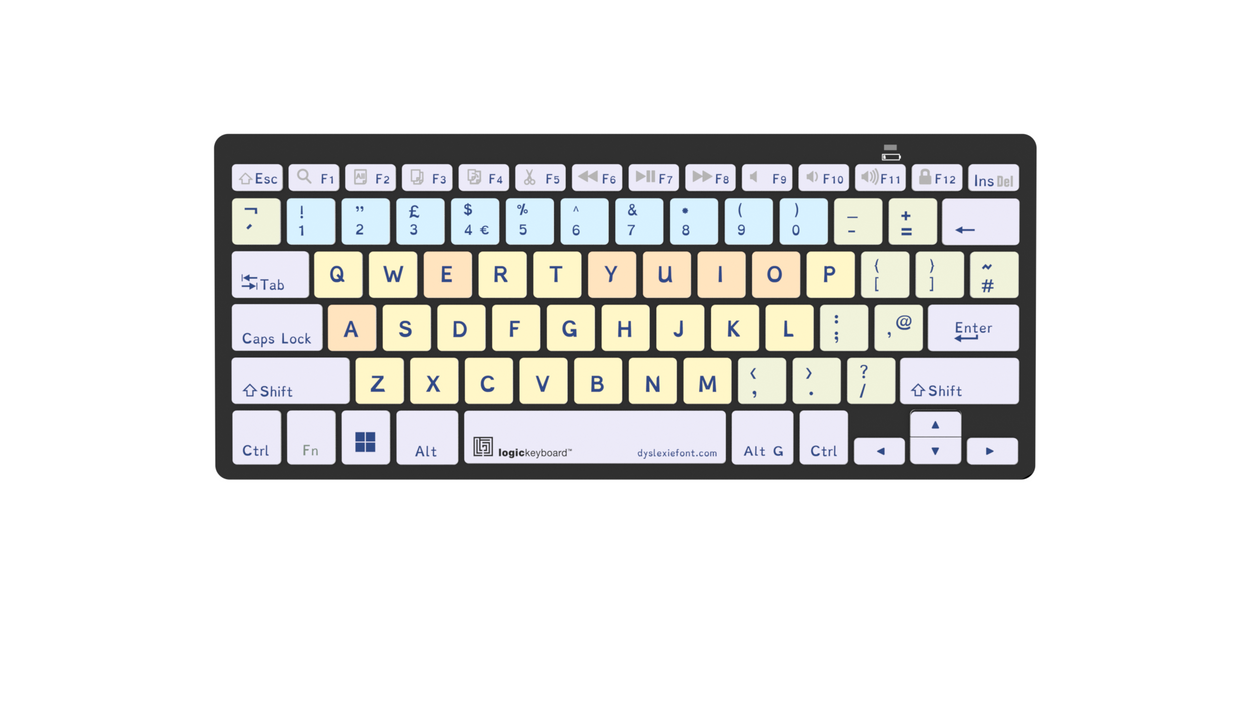 Mini Bluetooth dyslexia-friendly keyboard for PC