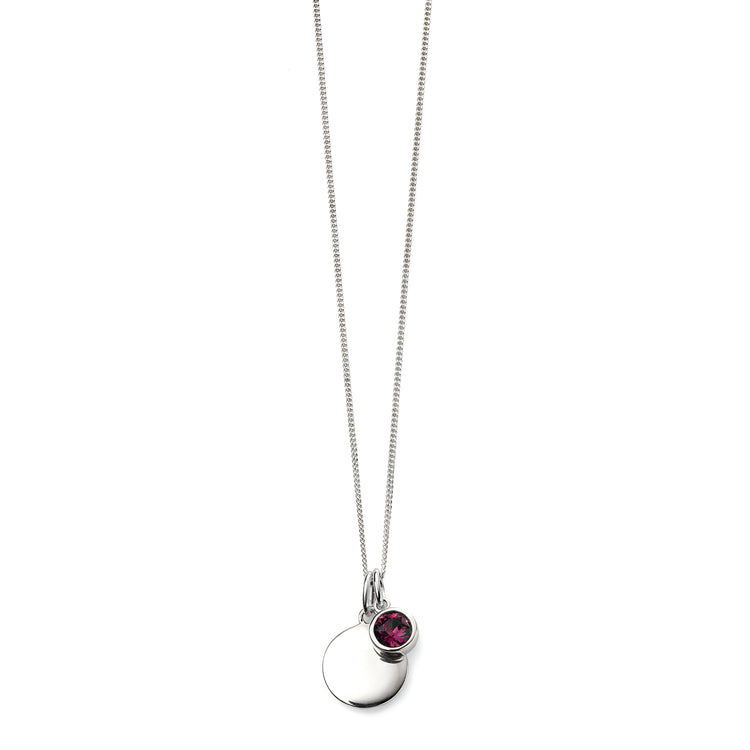 Alternative view of Silver necklace with crystal birthstone with gift box