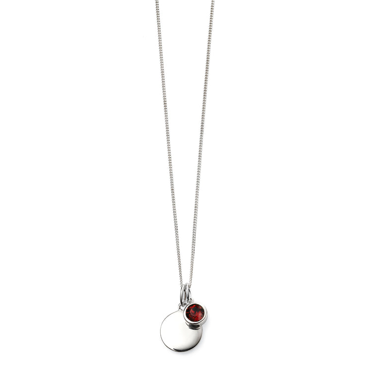 Silver necklace with crystal birthstone with gift box