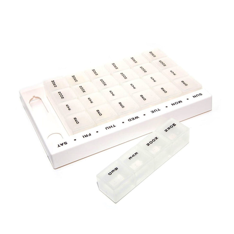 Large four times daily 7 day pillbox with braille