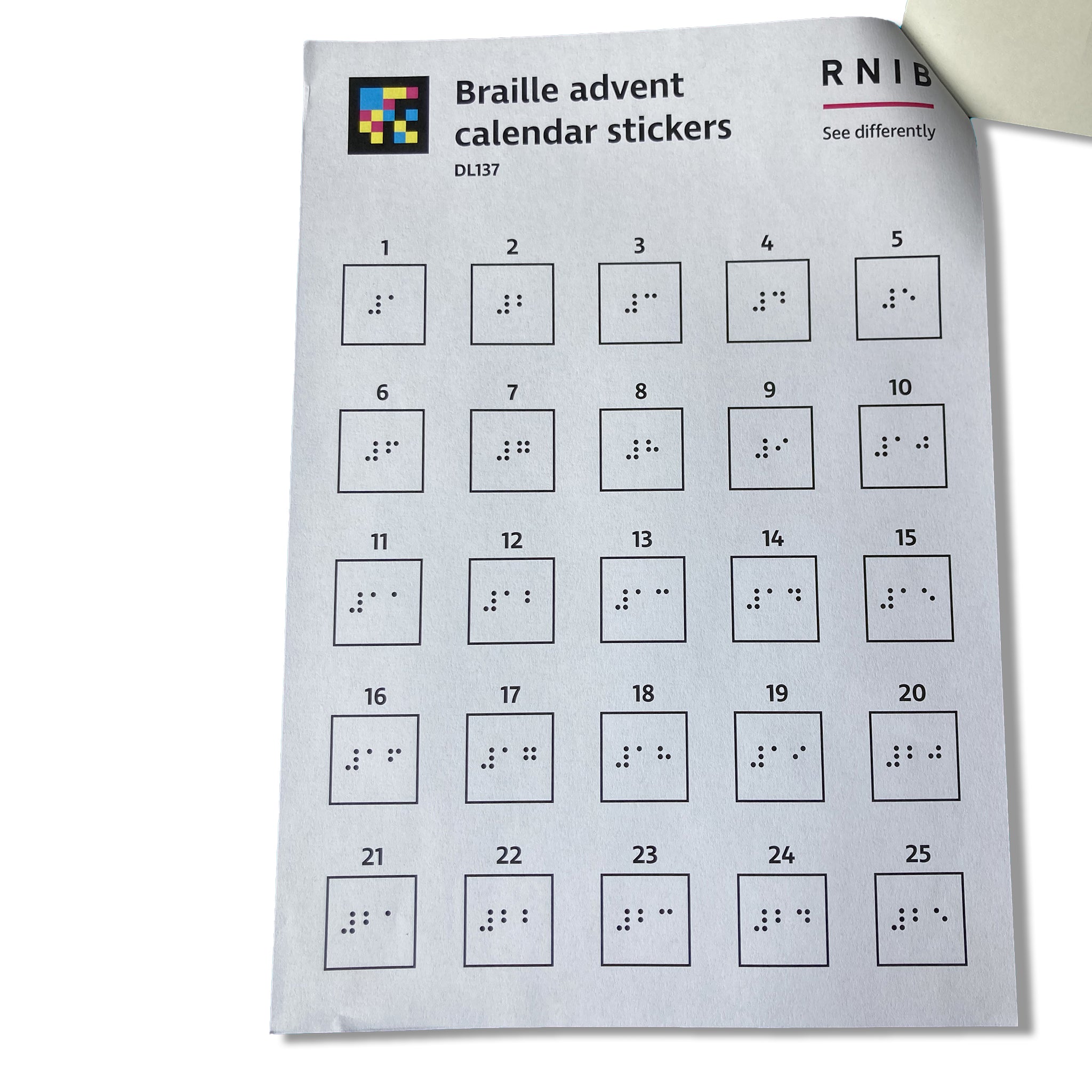 Printed sheet to help people apply stickers correctly