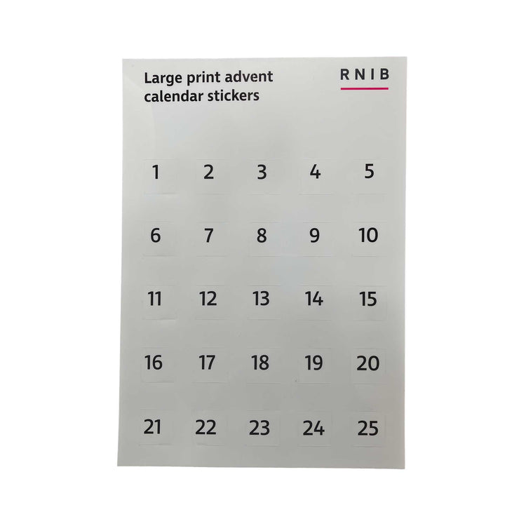 Large print advent calendar stickers