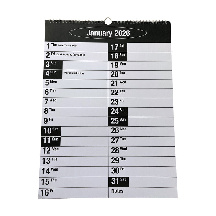 Alternative view of 2026 Big Print wall calendar