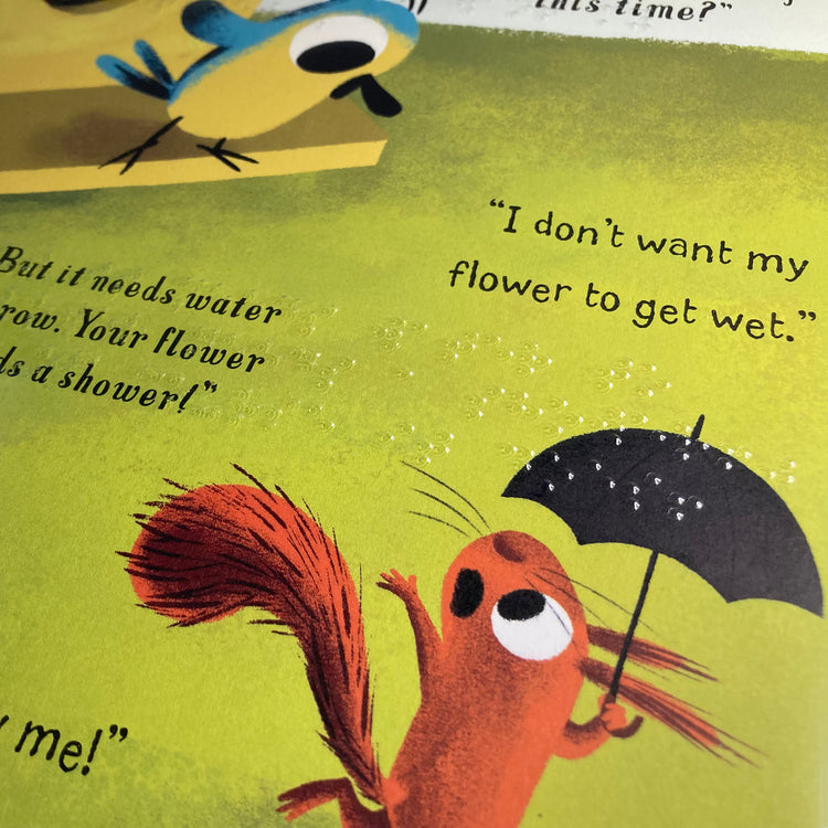 Alternative view of The Leaf Thief: That's MY Flower (uncontracted UEB)