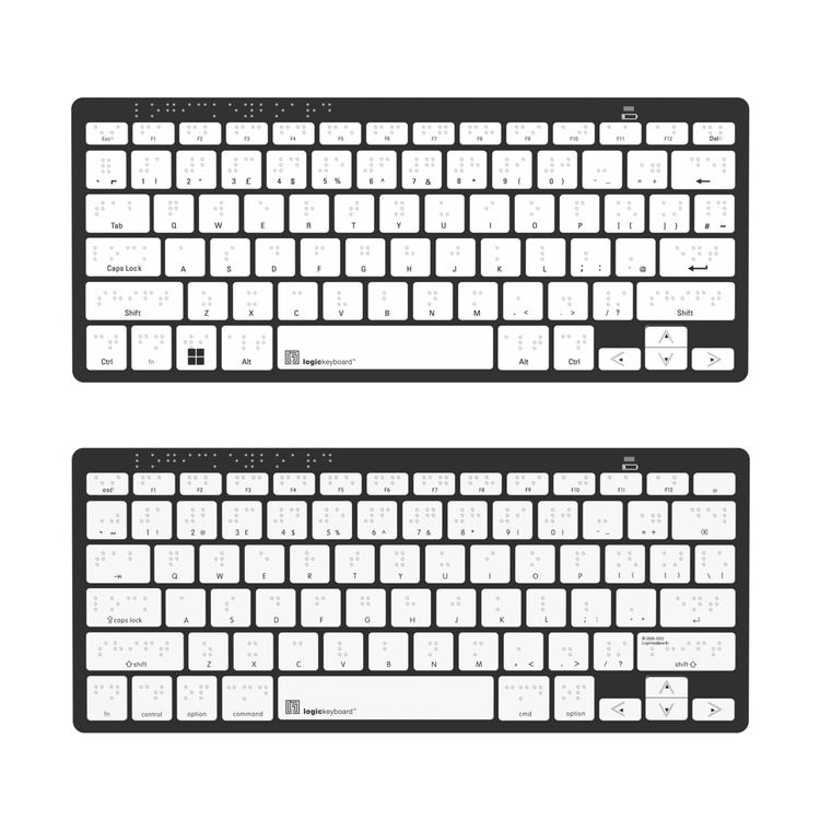 Logickeyboard mini wireless braille keyboard