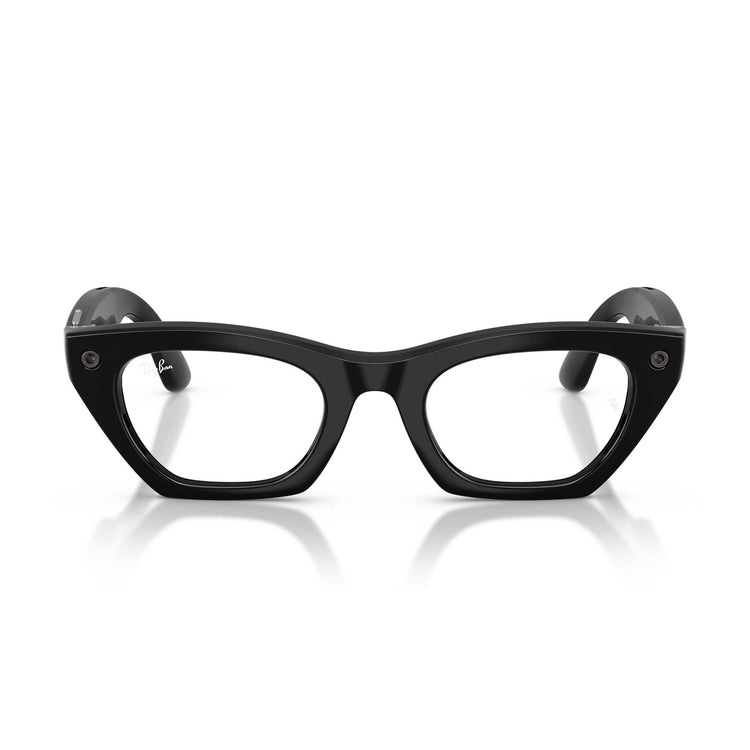 Ray-Ban Meta Gen 3 smart glasses – Zena, clear lenses, shiny black frame, standard size