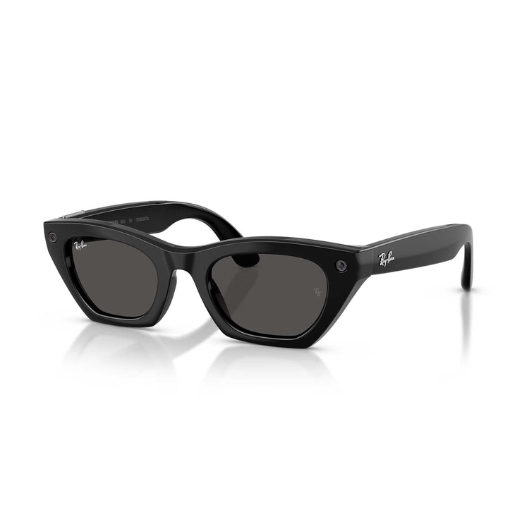 Alternative view of Ray-Ban Meta Gen 3 smart glasses – Zena, grey lenses, shiny black frame, standard size
