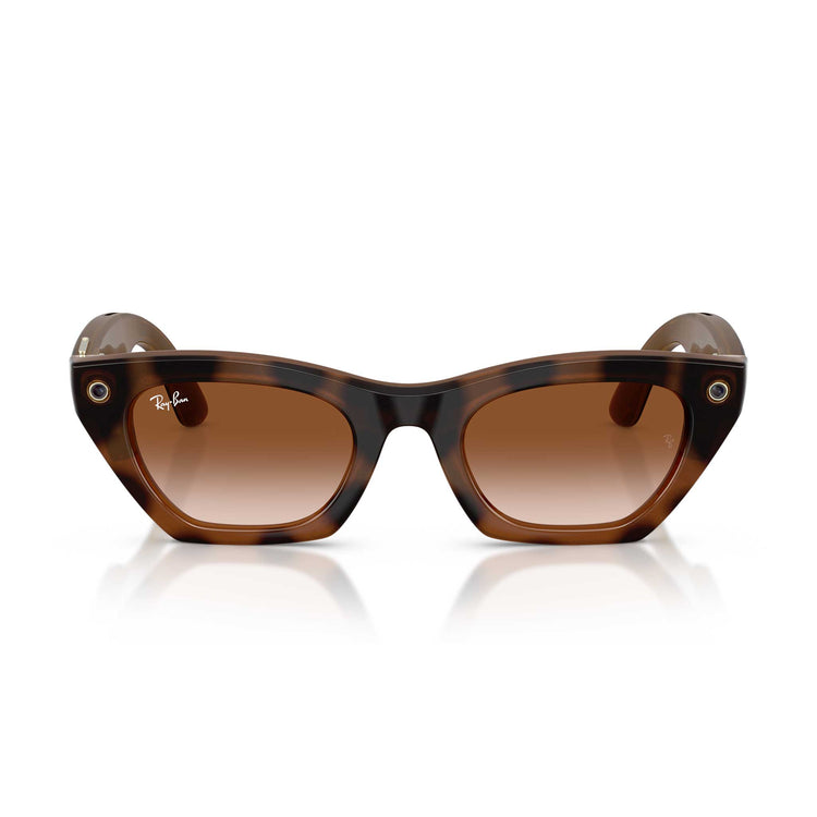 Ray-Ban Meta Gen 3 smart glasses – Zena, gradient brown lenses, Havana frame, standard size