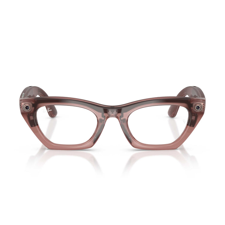 Ray-Ban Meta Gen 3 smart glasses – Zena, transition lenses – clear/grey, milky pink blush frame, standard size