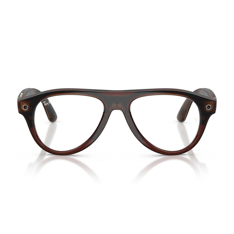 Ray-Ban Meta Gen 3 smart glasses – Aviator, transition lenses – clear/jade, transparent umber frame, large