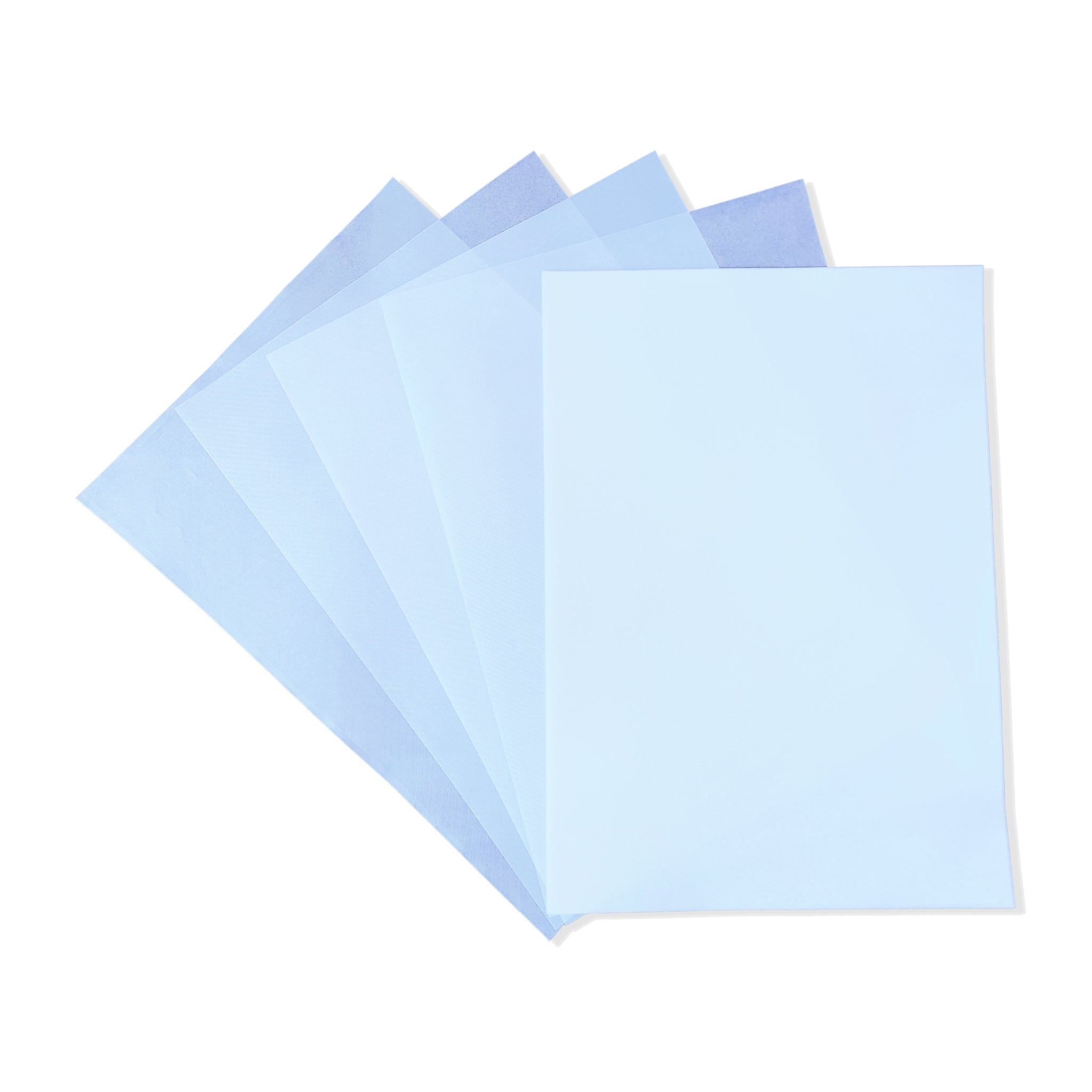 Sheets of A4-sized embossing film on a white background.