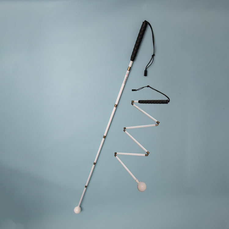 Alternative view of Ambutech graphite folding long cane - rolling ball tip
