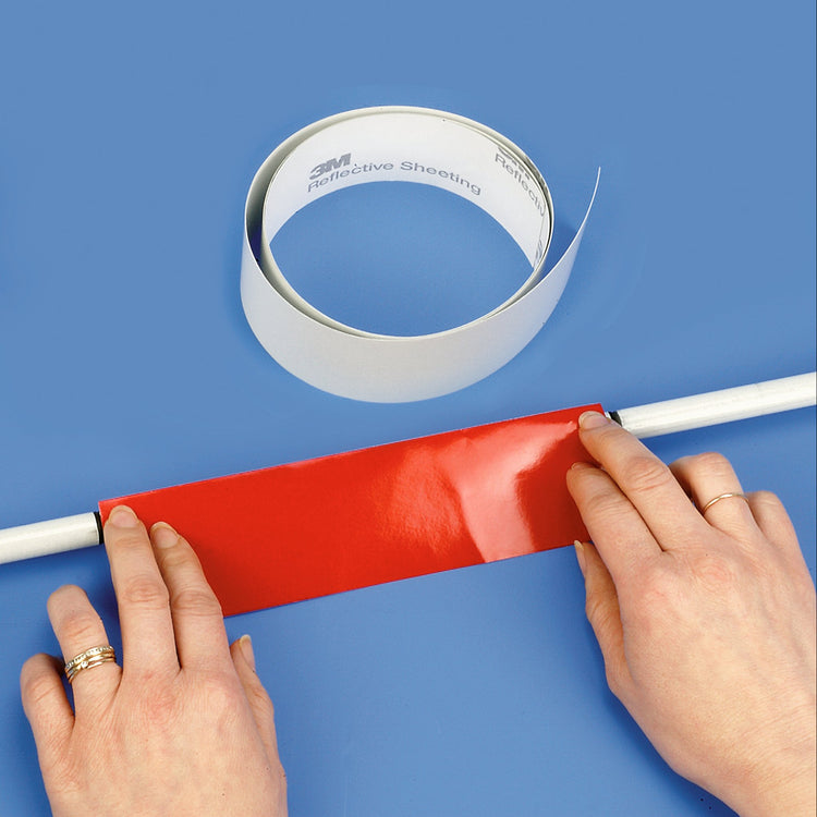 Red reflective tape for canes - 1 metre