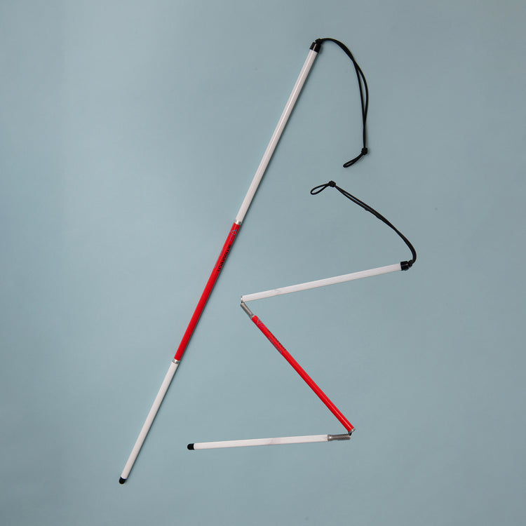 Ambutech aluminium deafblind folding symbol cane