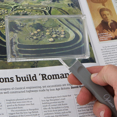 Optima Ideal rectangular hand magnifier 2× 4D