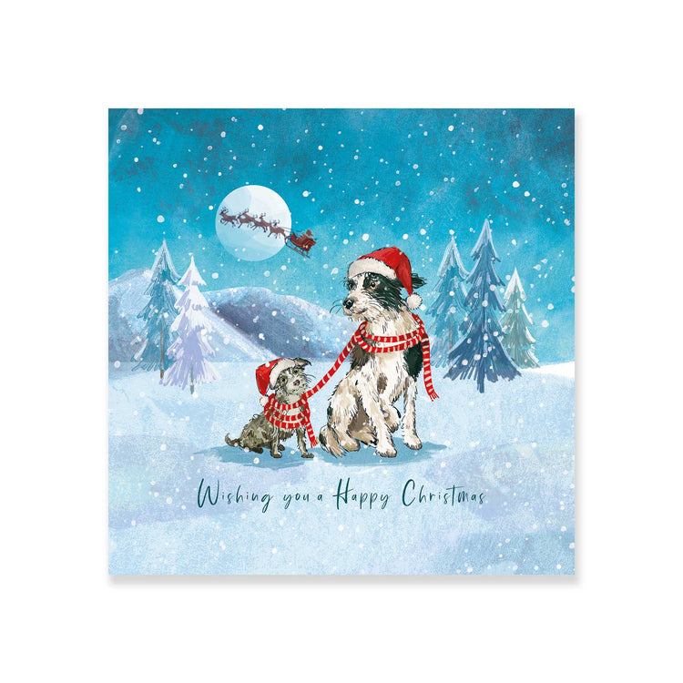 Dogs in the snow charity Christmas card (pack of 10)