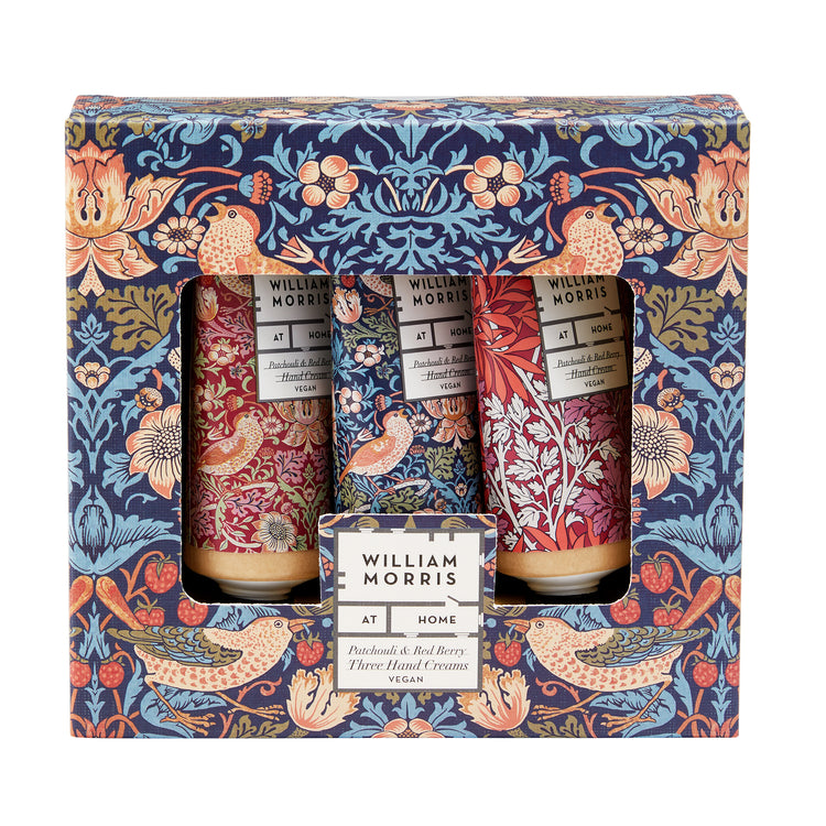 William Morris Strawberry Thief Patchouli & Red Berry three Hand Creams