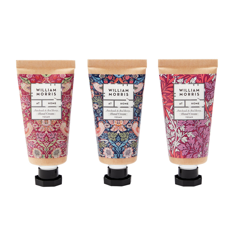 Alternative view of William Morris Strawberry Thief Patchouli & Red Berry three Hand Creams