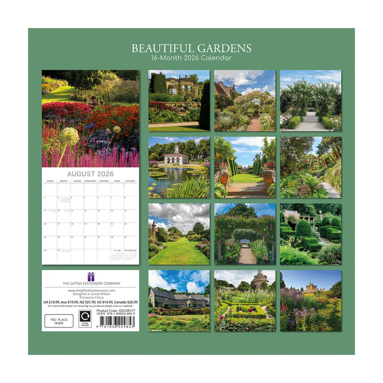 Alternative view of 2026 Square Wall Calendar Beautiful Gardens