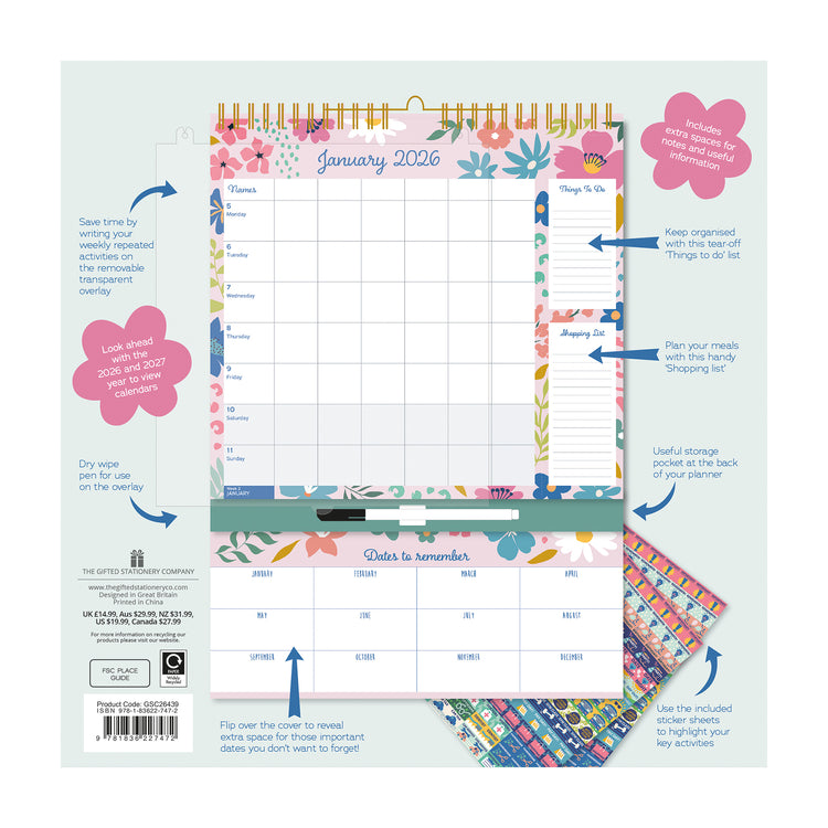 Alternative view of 2026 Family Weekly Planner
