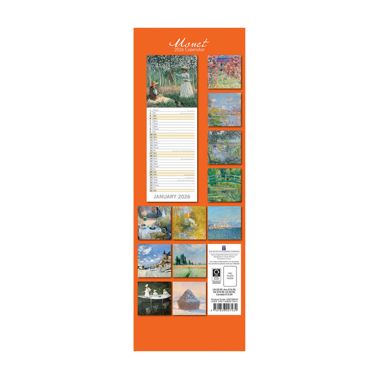 Alternative view of 2026 Slimline Calendar Monet