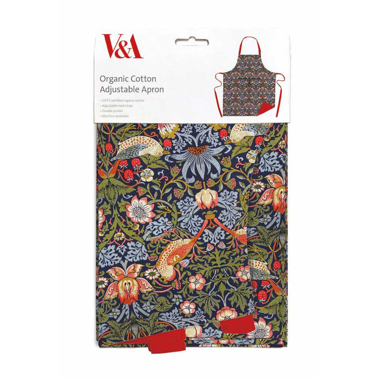 V&A William Morris adjustable apron – Strawberry Thief