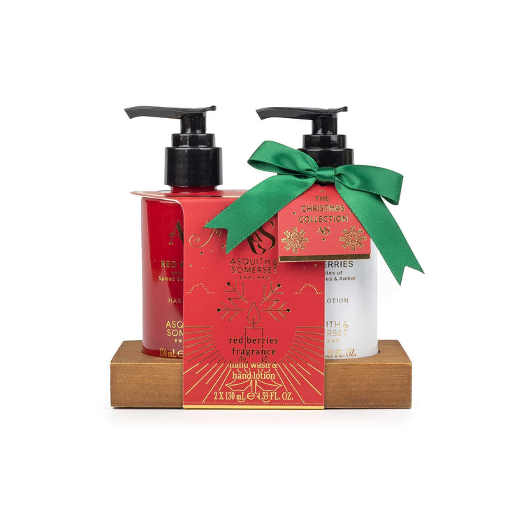 Asquith & Somerset Christmas mini hand care caddy, red