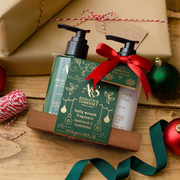 Alternative view of Asquith & Somerset Christmas mini hand care caddy, green