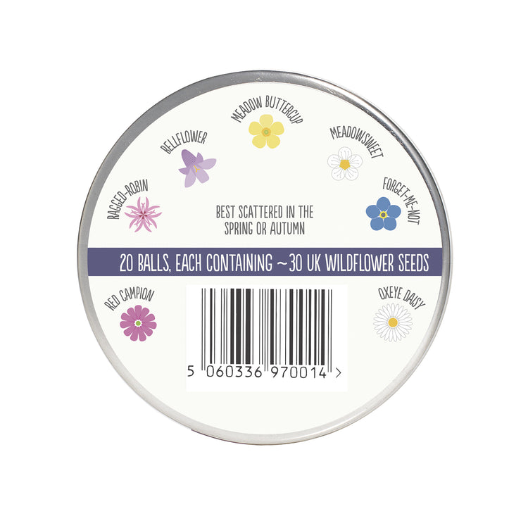 Alternative view of Seedball Let it Snow Tin