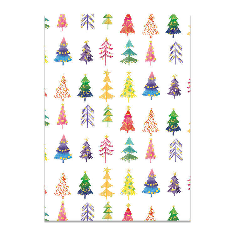 Alternative view of Christmas Tree Wrapping Paper with sticker tags