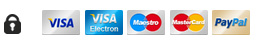 Accepted pay methods, Visa, Visa Electron, Maestro,  Mastercard, PayPal