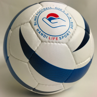 Blue Flame football with Handi Life Sports logo.