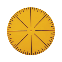 Front view of protractor against a white background