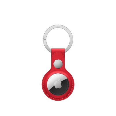 Apple AirTag leather keyring in (PRODUCT) Red