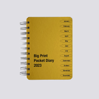Front cover view of 2023 Big Print pocket diary