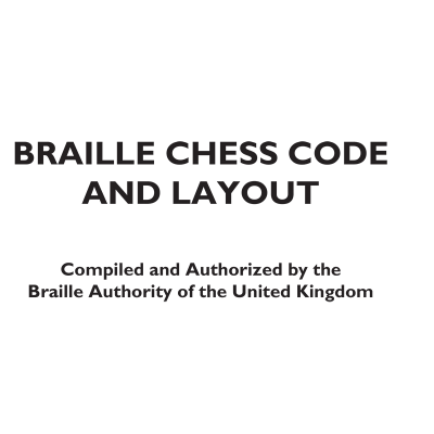 Front cover Braille Chess Code and Layout 