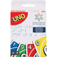 Packaging for the UNO braille edition card game 