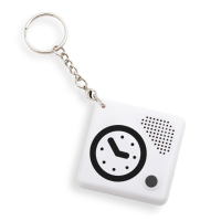 White square talking clock on a keychain