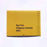 Front cover view of 2023 Big Print foldaway calendar