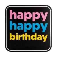 Front view of Happy Birthday card