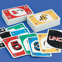 Braille Uno cards on a blue background