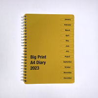 Front cover view of 2023 Big Print A4 diary