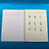 Open book showing braille and tactile markings