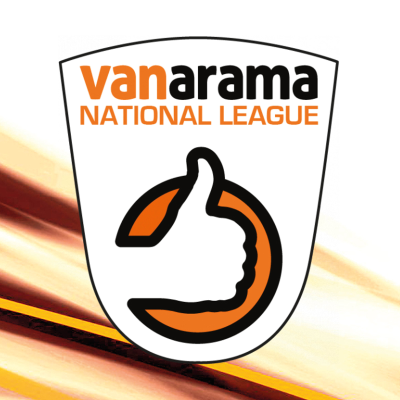 Image shows the Vanarama National League logo, a thumbs up symbol in orange and white