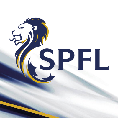 Image shows the SPFL logo, an outline of a lion's head facing out to the left in blues and white wit