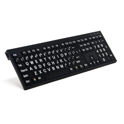 Large print keyboard with white on black keys 