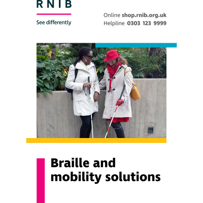 Front cover of braille and mobility booklet