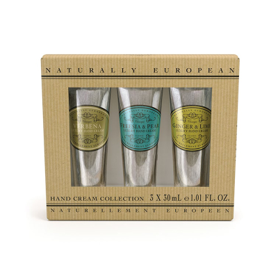 Mini hand cream collection in packaging